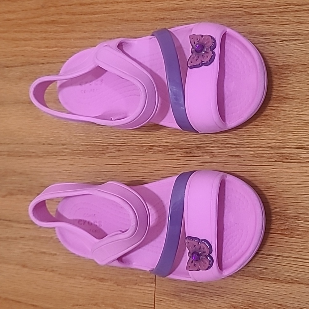 PINK CROCS SANDALS in size C11